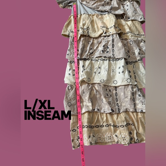 NWT JADED GYPSY BOHEMIAN LAYERS OF DREAMS TIERED RUFFLED WIDE LEG PANTS - Picture 6 of 9